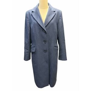 Cinzia Rocca Due Blue Wool Cashmere Coat